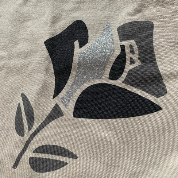 NEW Linen Tote Shoulder Handbag, Black - Picture 8 of 8